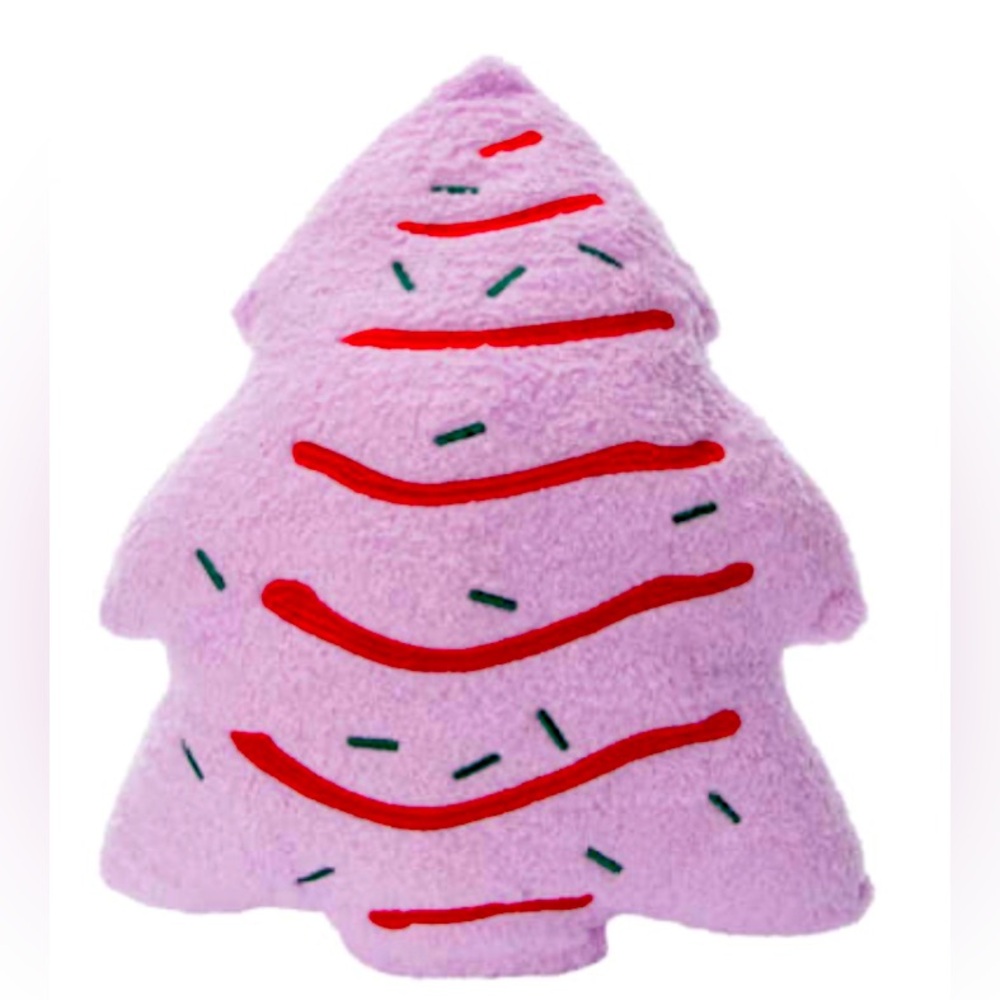 Christmas Tree-Shaped Plush Soft Decorative Accent Holiday Purple Pillow 12x16”